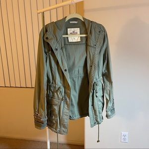 Hollister Green Jacket with Crystal Decorations